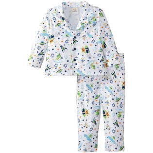 Absorba Toddler Boys 2 Piece Blue Alien Print Flannel Pajama Sleepwear Set Absorba Toddler Boys 2 Piece Blue Alien Print Flannel Pajama Sleepwear Set