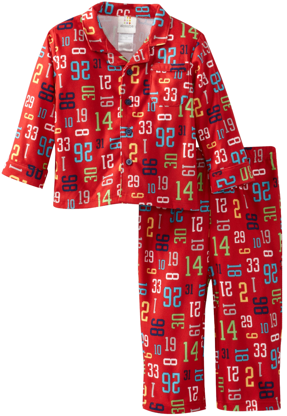 Absorba Toddler Boys 2 Piece Red Flannel Pajama Sleepwear Set Absorba Toddler Boys 2 Piece Red Flannel Pajama Sleepwear Set