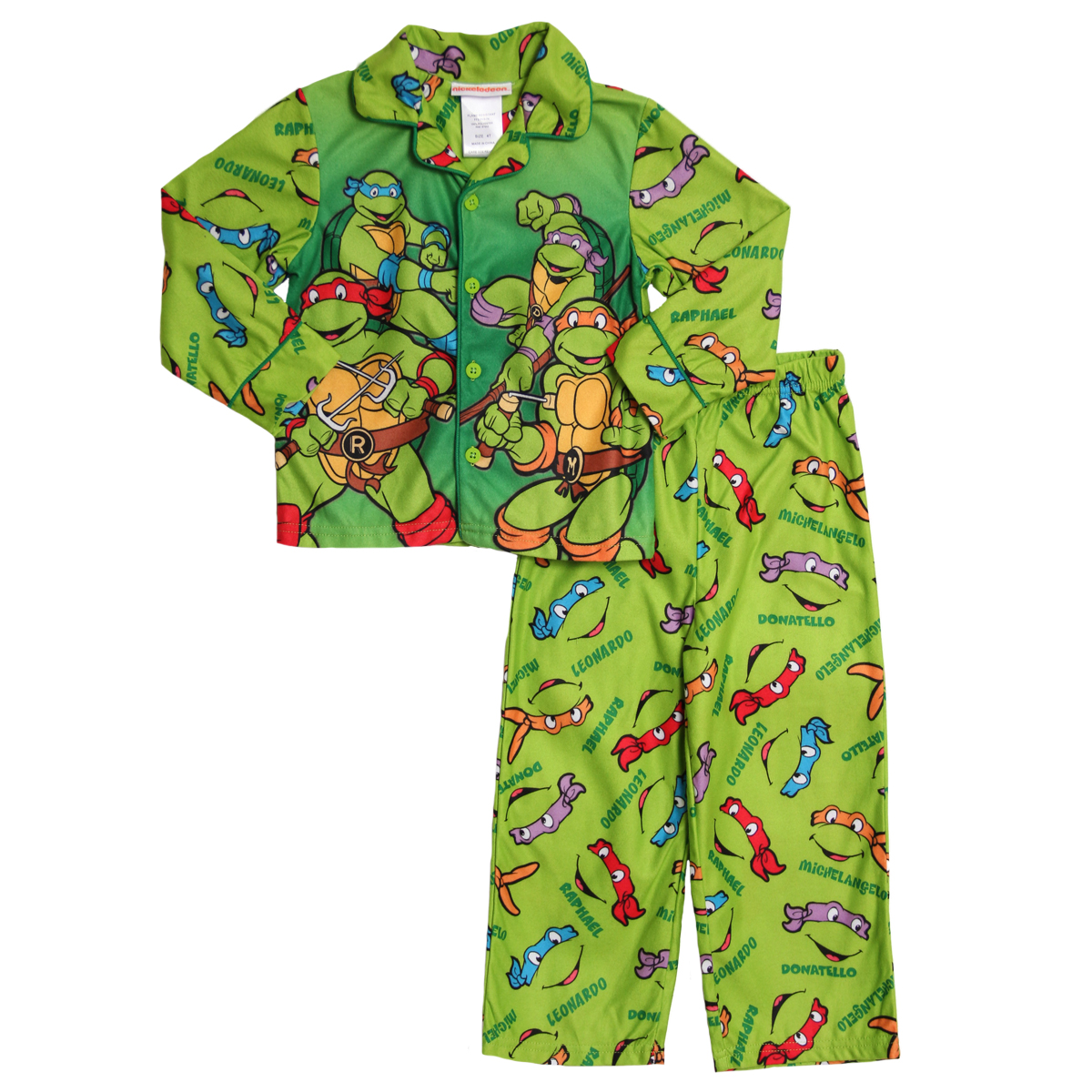 Nickelodeon Nickelodeon Toddler Boys 2 Piece Green Ninja Turtle Flannel Pajama Set Nickelodeon Nickelodeon Toddler Boys 2 Piece Green Ninja Turtle Flannel Pajama Set
