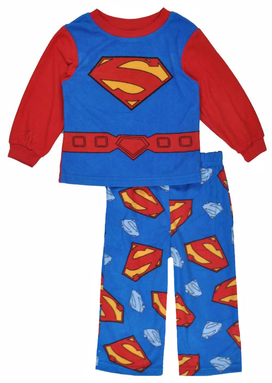 DC Comics Superman Toddler Boys 2 Piece Red Blue Polar Fleece Pajama Sleepwear Set DC Comics Superman Toddler Boys 2 Piece Red Blue Polar Fleece Pajama Sleepwear Set
