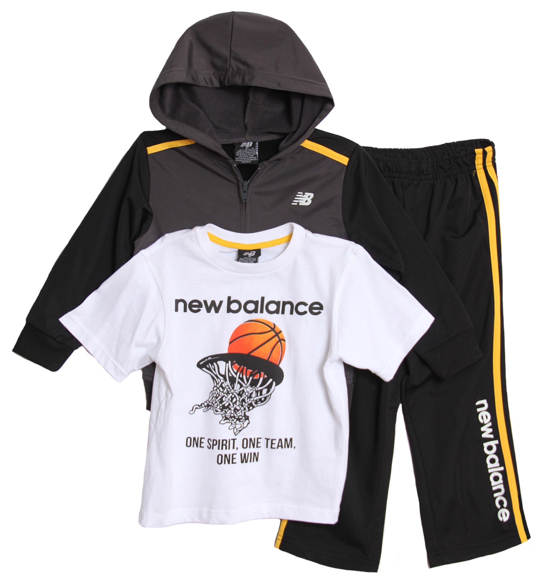 New Balance New Balance Infant Baby Boys 3 Piece Hoodie Jacket T-shirt Pants Track Suit Set New Balance New Balance Infant Baby Boys 3 Piece Hoodie Jacket T-shirt Pants Track Suit Set