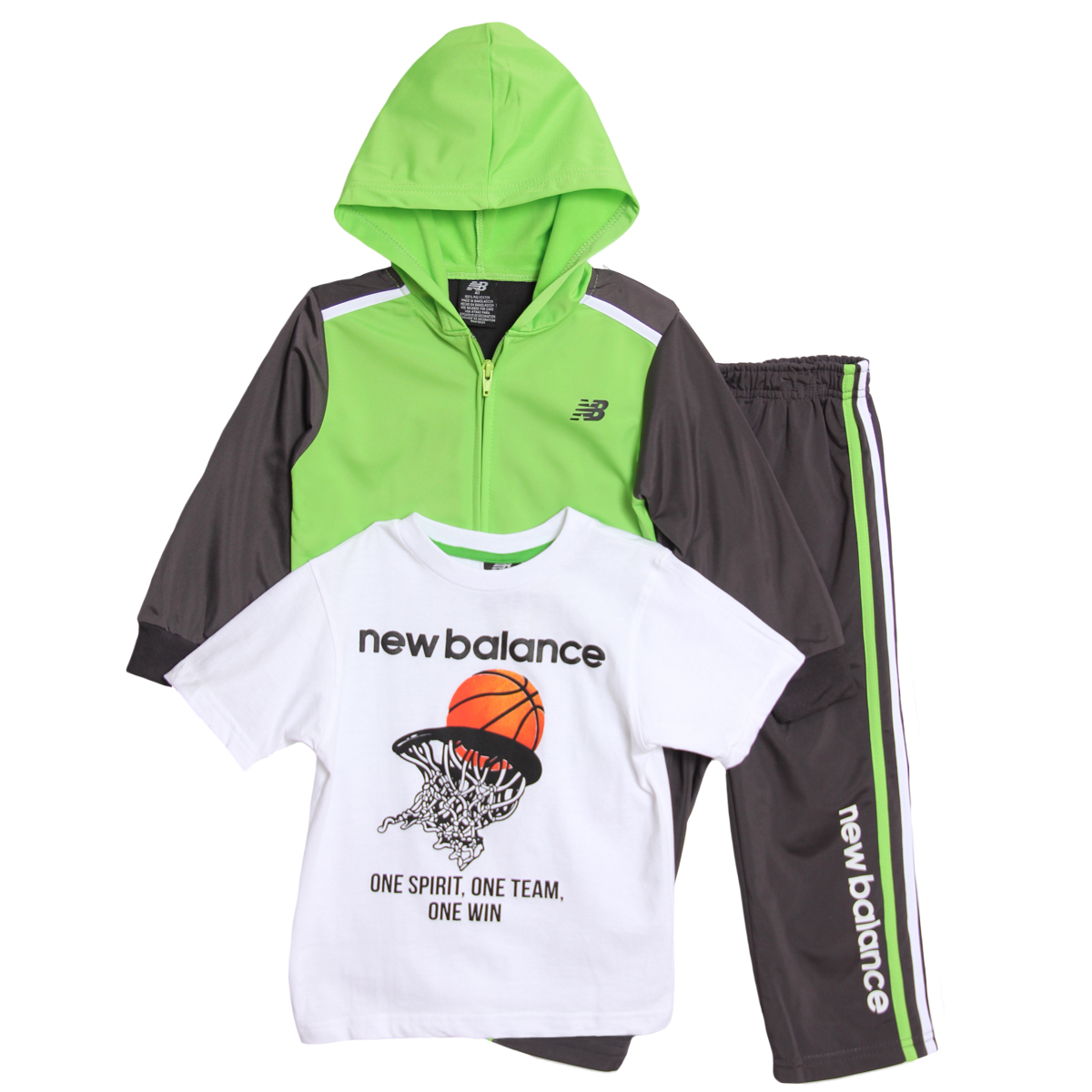 New Balance New Balance Infant Baby Boys 3 Piece Hoodie Jacket T-shirt Pants Track Suit Set New Balance New Balance Infant Baby Boys 3 Piece Hoodie Jacket T-shirt Pants Track Suit Set