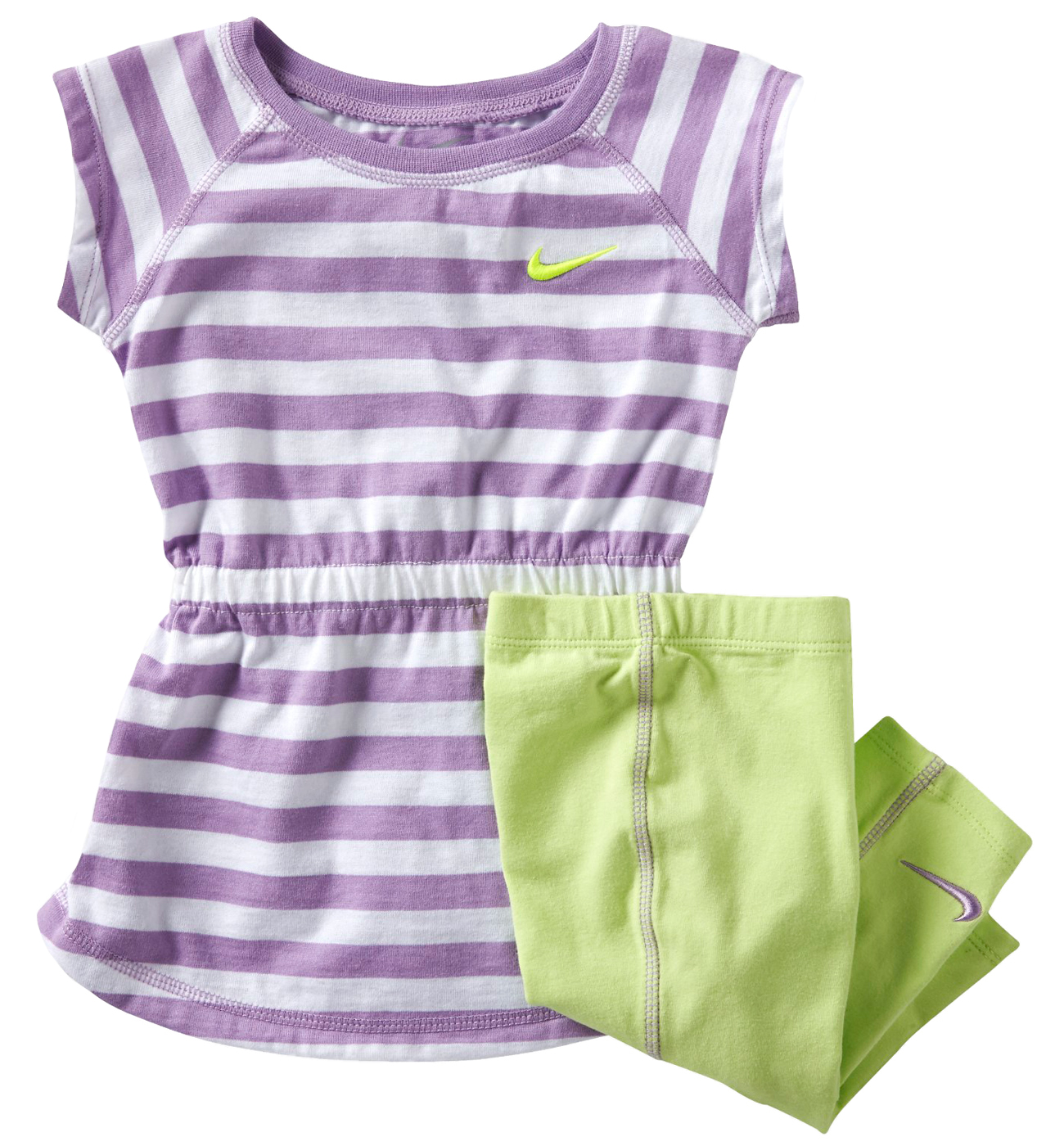 Nike Nike Infant Baby Girls 2 Piece Purple Striped Top Athletic Capri Leggings Set Nike Nike Infant Baby Girls 2 Piece Purple Striped Top Athletic Capri Leggings Set
