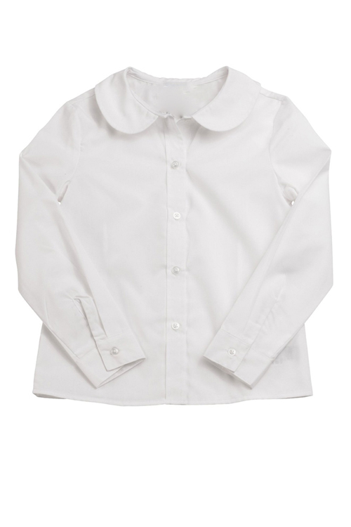 Genuine School Uniforms Girls (4-20) Peter Pan Collar Long Sleeved Shirt - White at Sears.com