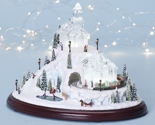 Musical Amusements 8" LED Village With Revolving Train * Musical Christmas Roman Inc. at Sears.com