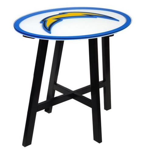 Fan Creations San Diego Chargers Wooden Pub Table With Glass Top Fan Creations San Diego Chargers Wooden Pub Table With Glass Top