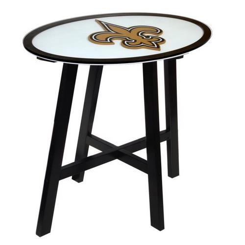 Fan Creations New Orleans Saints Wooden Pub Table With Glass Top Fan Creations New Orleans Saints Wooden Pub Table With Glass Top