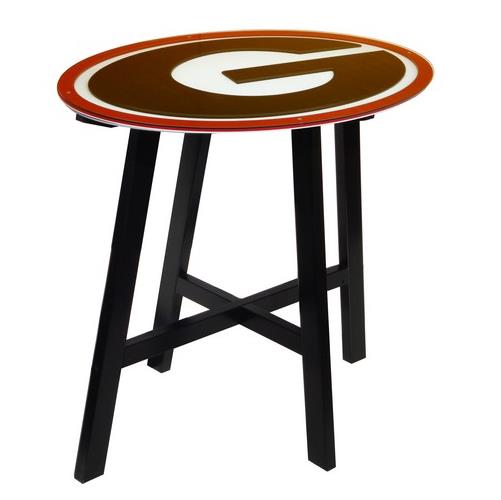 Fan Creations Georgia Bulldogs UGA Wooden Pub Table With Glass Top Fan Creations Georgia Bulldogs UGA Wooden Pub Table With Glass Top