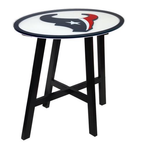 Fan Creations Houston Texans Wooden Pub Table With Glass Top Fan Creations Houston Texans Wooden Pub Table With Glass Top