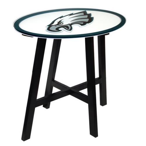 Fan Creations Philadelphia Eagles Wooden Pub Table With Glass Top Fan Creations Philadelphia Eagles Wooden Pub Table With Glass Top