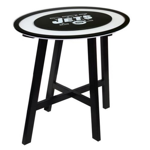 Fan Creations New York Jets NY Wooden Pub Table With Glass Top Fan Creations New York Jets NY Wooden Pub Table With Glass Top