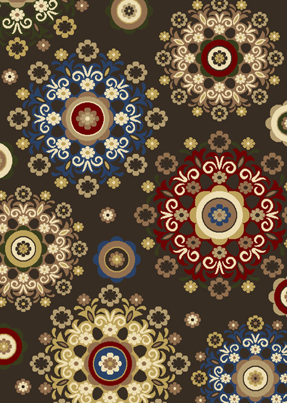 Home Dynamix Royalty Area Rug HD4037-500 Brown Flowers Medallions Home Dynamix Royalty Area Rug HD4037-500 Brown Flowers Medallions
