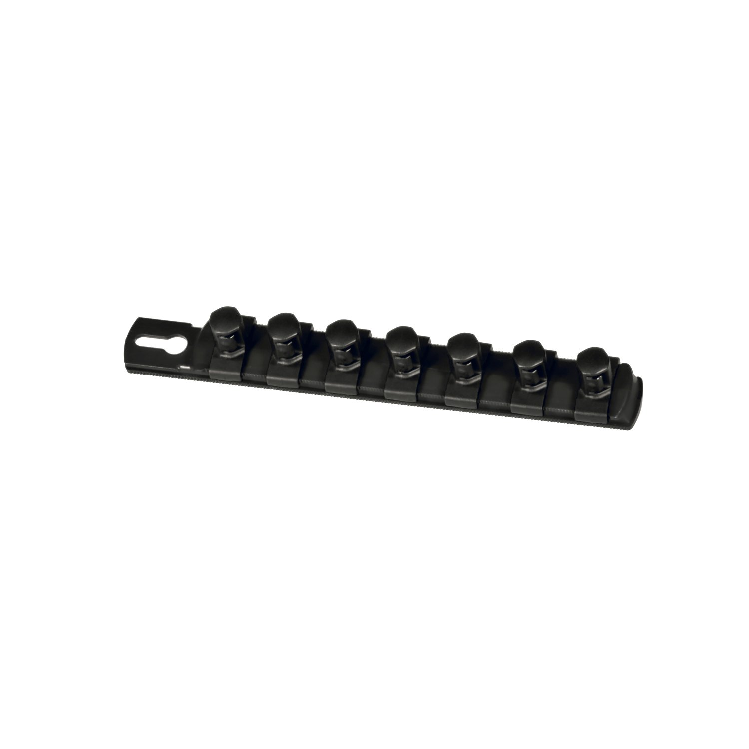 ERNST MANUFACTURING 8428-Black-1/2? 8 Inch Socket Organizer and 7 Socket Clips