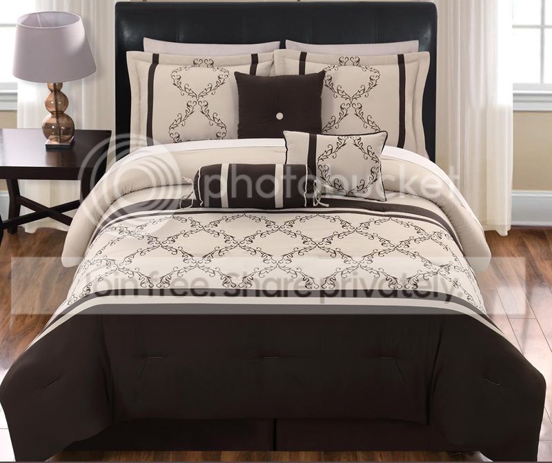 Grand Bedding Hanna Chocolate and Beige 7Pc Comforter Set at Sears.com