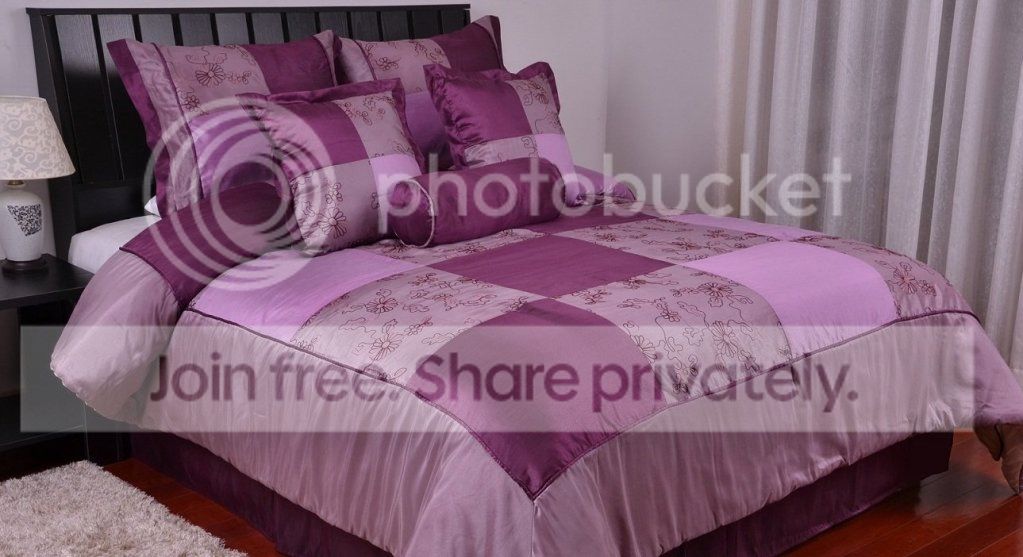 Grand Bedding Purple Floral Embroidery Floral Patchwork Design 7PC Comforter Set / Bed-in-a-bag at Sears.com