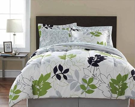 Country Living White, Green & Black Leaf Nature Twin Comforter Set (6 Piece Bed In A Bag) at Sears.com