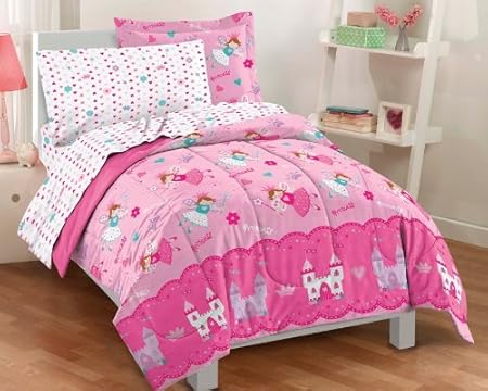 Kids Bedding Magical Princess & Castles Pink Girls Twin Comforter Set (5 Piece Bed In A Bag) at Sears.com