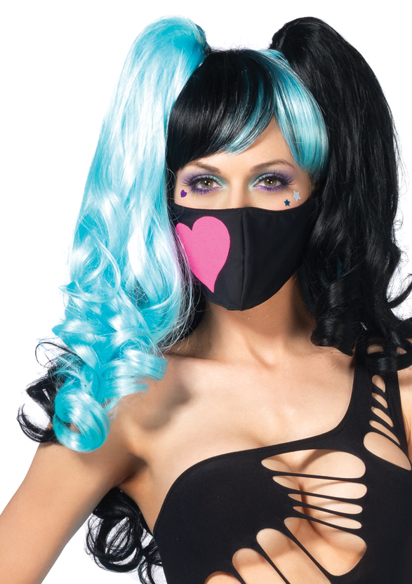 Leg Avenue Black Face Mask with Neon Pink Heart Club Wear Rave Wear Costume Cosplay at Sears.com