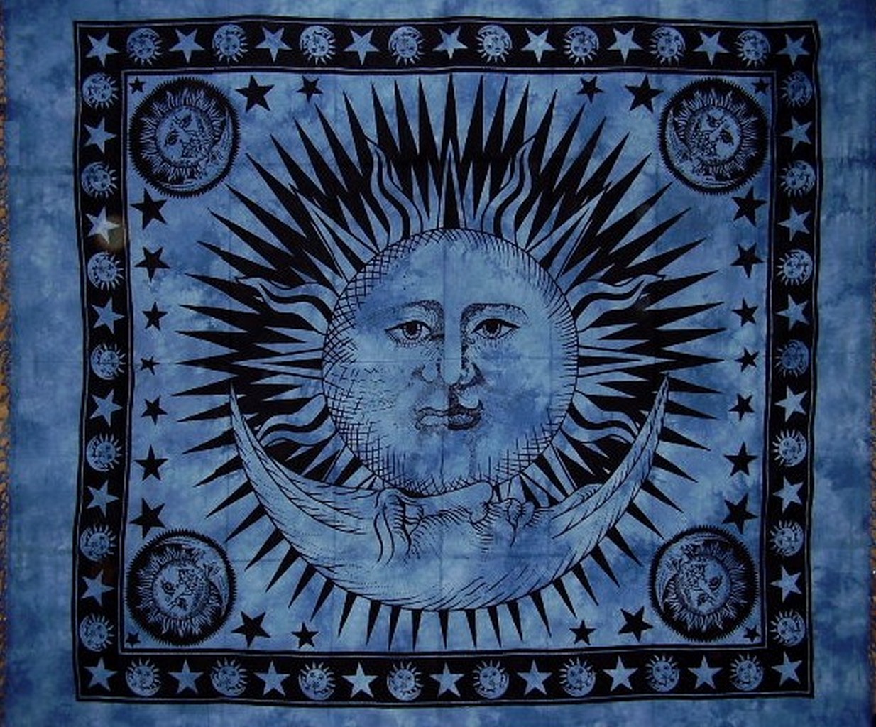 Textiles of India Celestial Tapestry-Bedspread-Throw-Coverlet-Versatile-82" x 92"-Blue at Sears.com