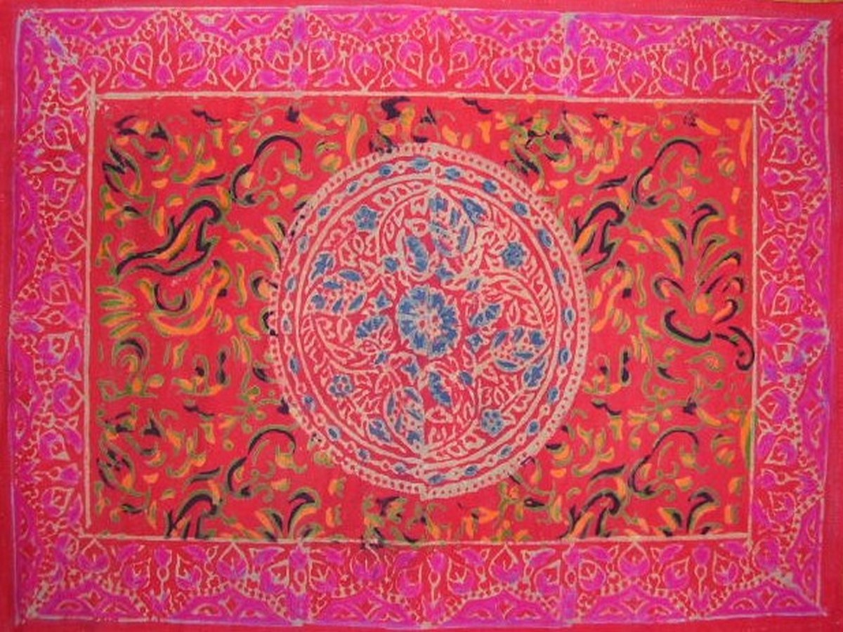 Textiles of India Sanganeer Block Print Placemat-Table Linen-Cotton-Red at Sears.com