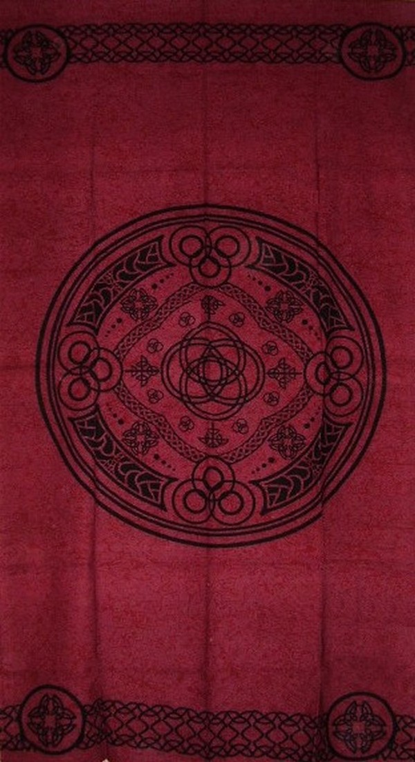 Textiles of India Celtic Wheel of Life Cotton Curtain-Door Panel-46" x 88"-Burgundy at Sears.com