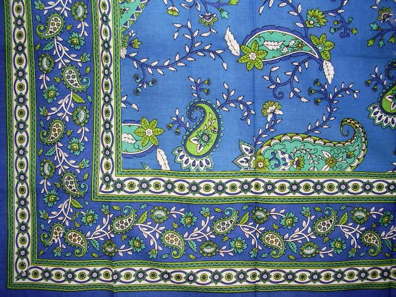 Textiles of India Paisley Print Tapestry-Cotton Spread-Many Uses-Blue-90 x 87 at Sears.com