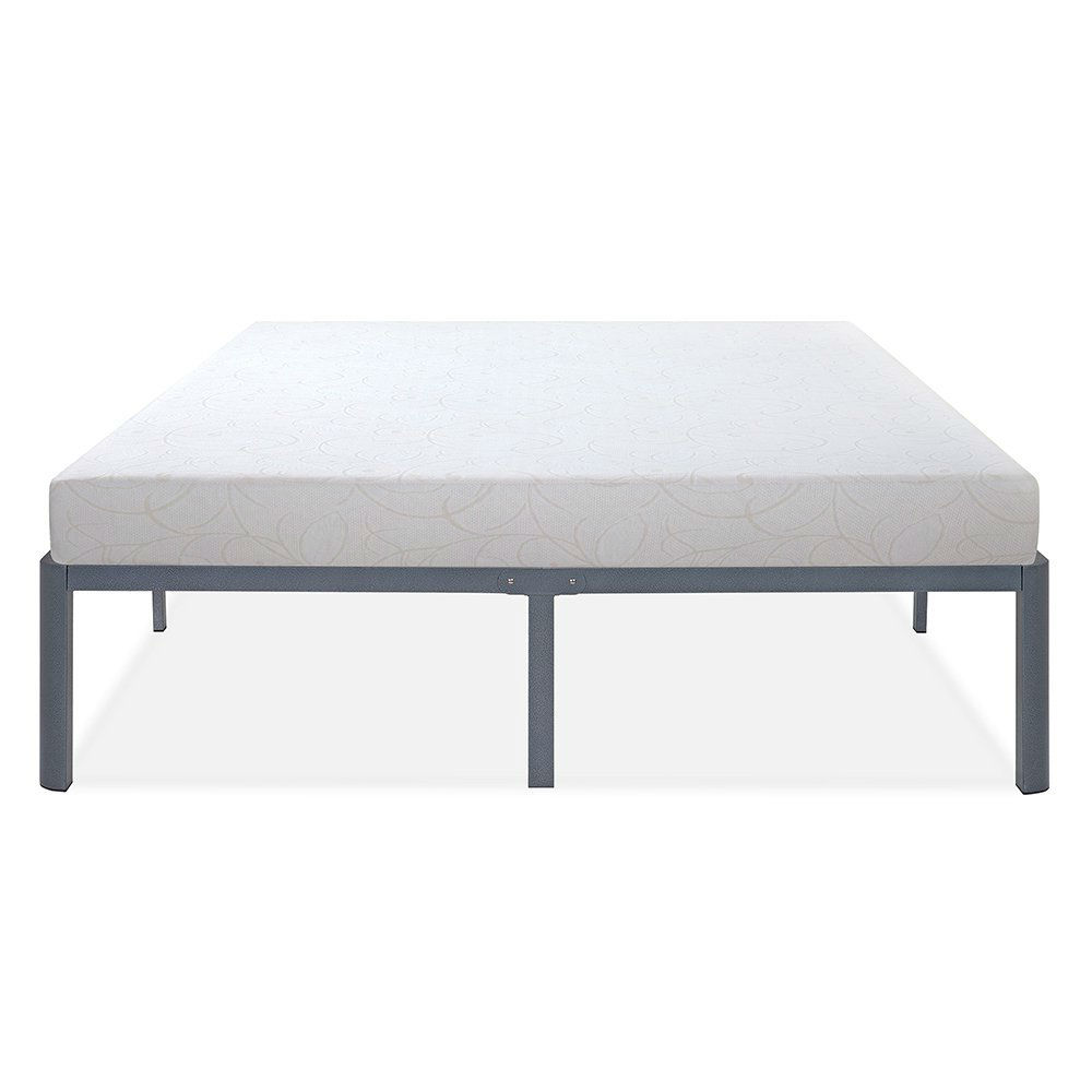 Greenhome123 Heavy Duty Round Edge Grey Metal Platform Bed Frame Greenhome123 Heavy Duty Round Edge Grey Metal Platform Bed Frame 3