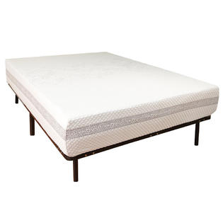 GreenHome123 Twin XL Metal Platform Bed Frame with Wood Slats