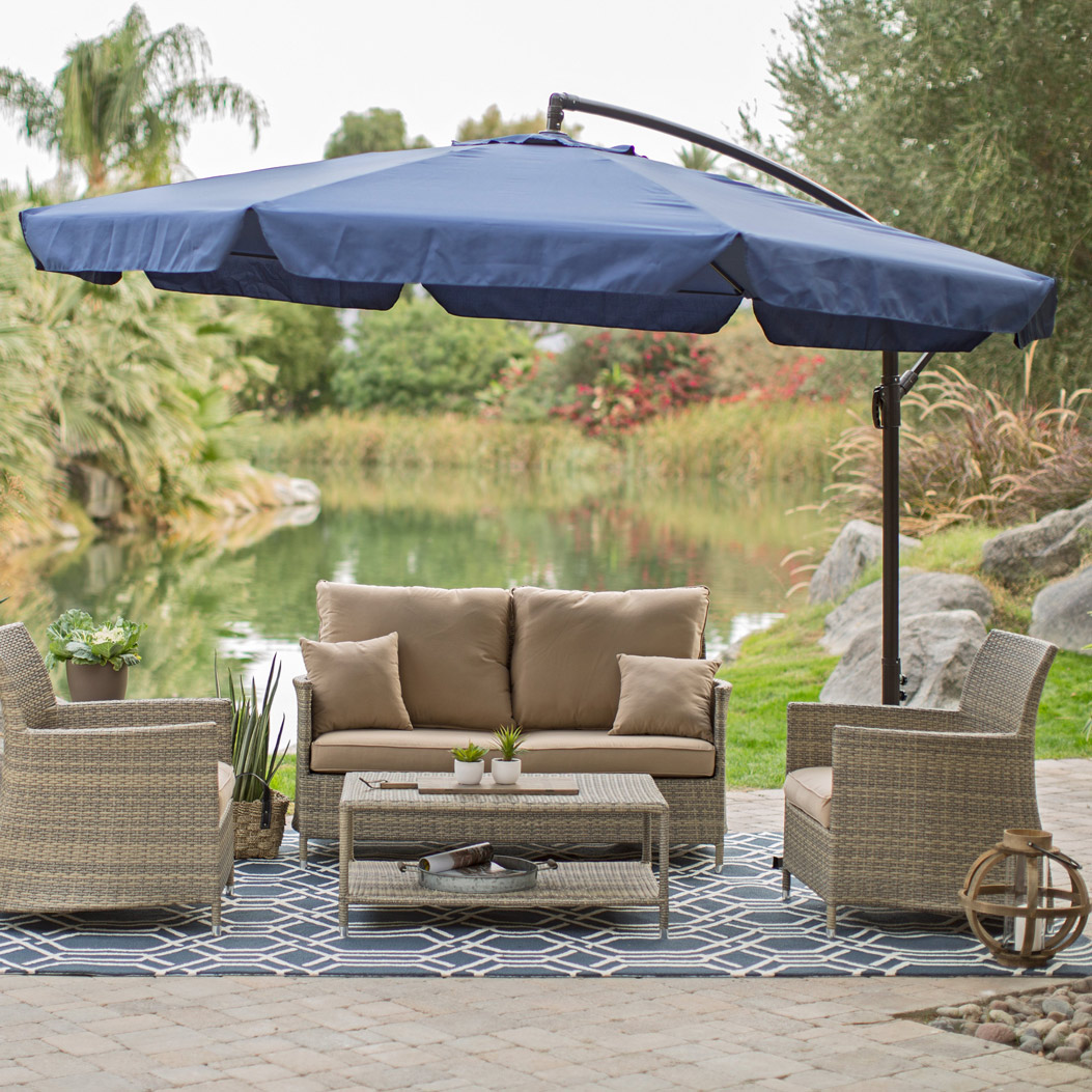 Greenhome123 Gcu519841713 11 Foot Outdoor Offset Patio Umbrella Greenhome123 11 Foot Outdoor Offset Patio Umbrella Gazebo Canopy With Detachable Zippered Netting 2