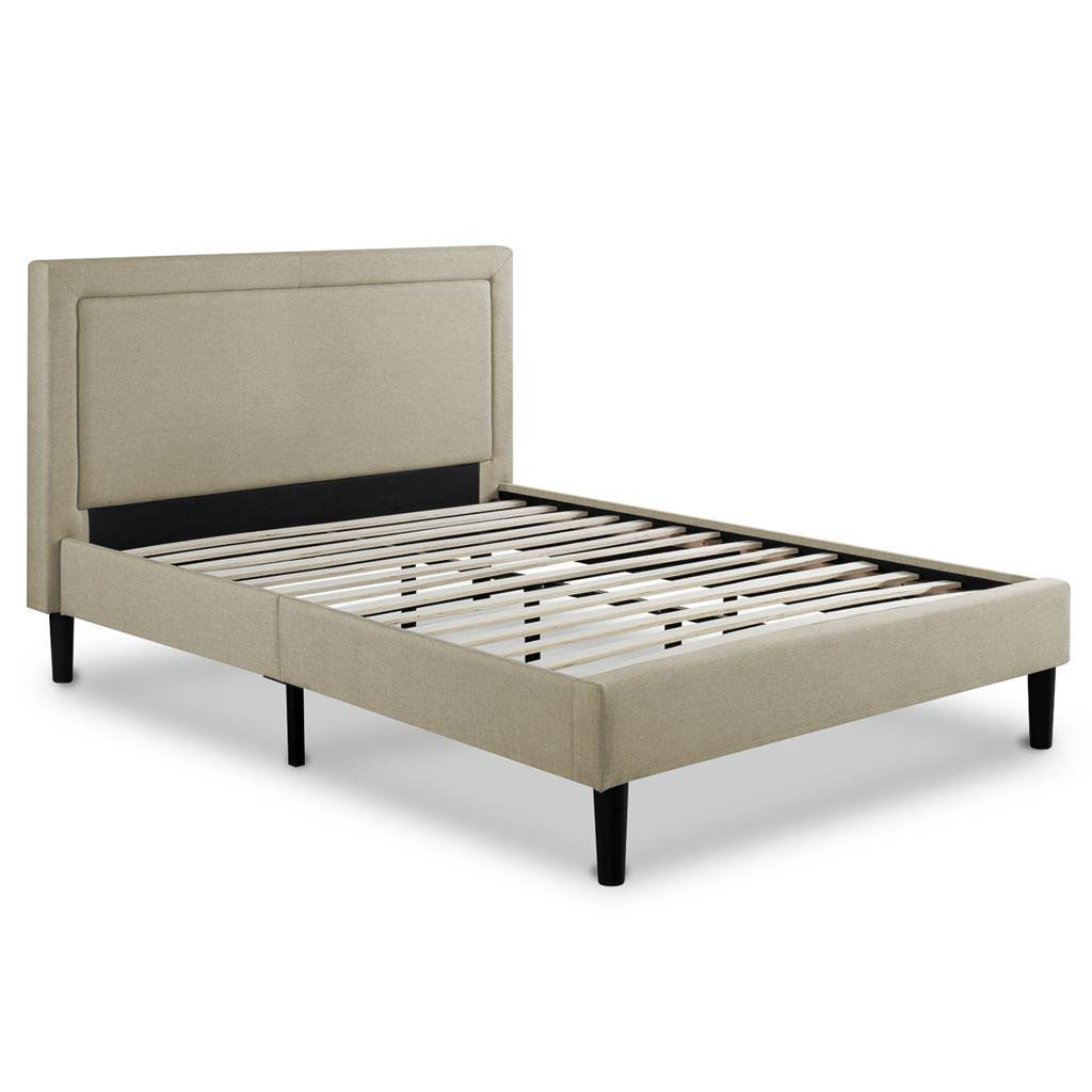 greenhome123 classic taupe upholstered platform bed frame with headboard in size full queen king - Upholstered Platform Bed Frame greenhome123 classic taupe upholstered platform bed frame with headboard in size full queen king - Upholstered Platform Bed Frame
