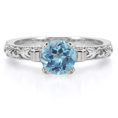 Apples of Gold Blue Topaz 1 Carat Art Deco Ring in Sterling Silver at Sears.com