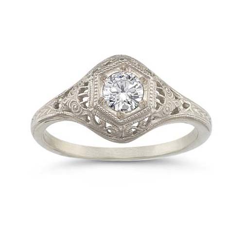 Apples of Gold Enchanted White Topaz Ring in 18K White Gold at Sears.com