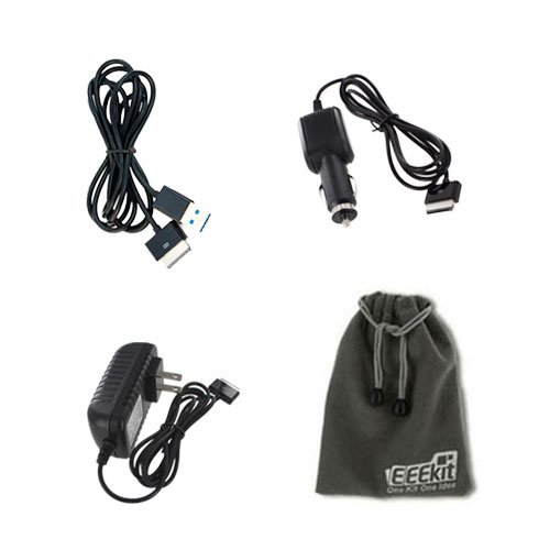 EEEKit for Asus Transformer Pad Infinity TF700T, Asus Eee Pad Transformer TF101, Prime TF201, TF300, Ac Wall Travel Charger + Ca