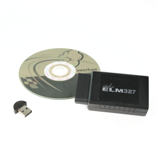 InterfuseTM ELM327 v1.5 OBD2 OBD-II Bluetooth Car Vehicle Diagnostic Scanner Tool with USB Adapter and Software