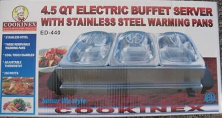 cookinex 4.5 Qt. Electric Buffet Server w/ 3 Stainless Steel Pans at Sears.com
