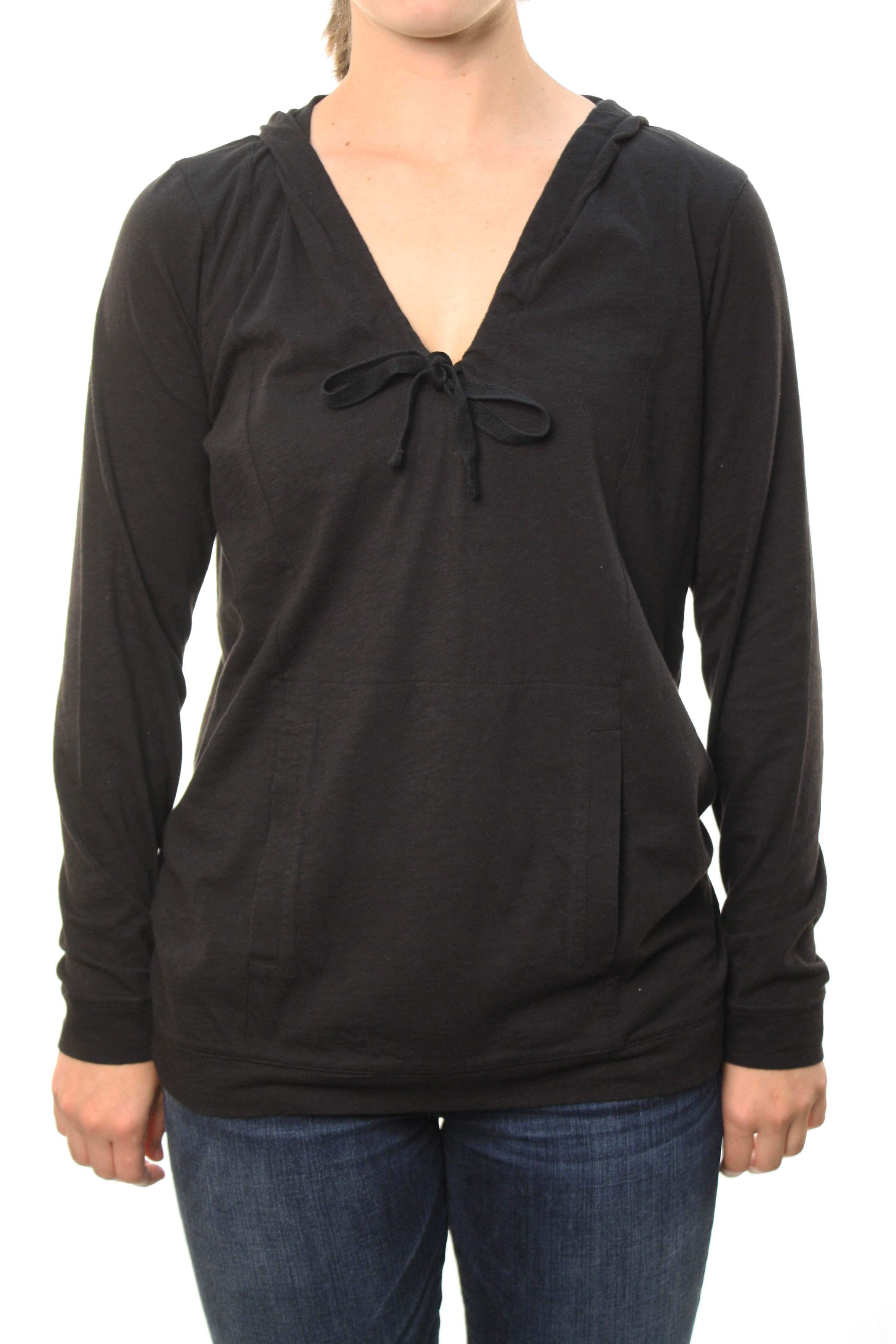 Tommy Bahama Women's Relax Black "Rub A Dub Slub" Long Sleeve V-Neck Hoodie at Sears.com