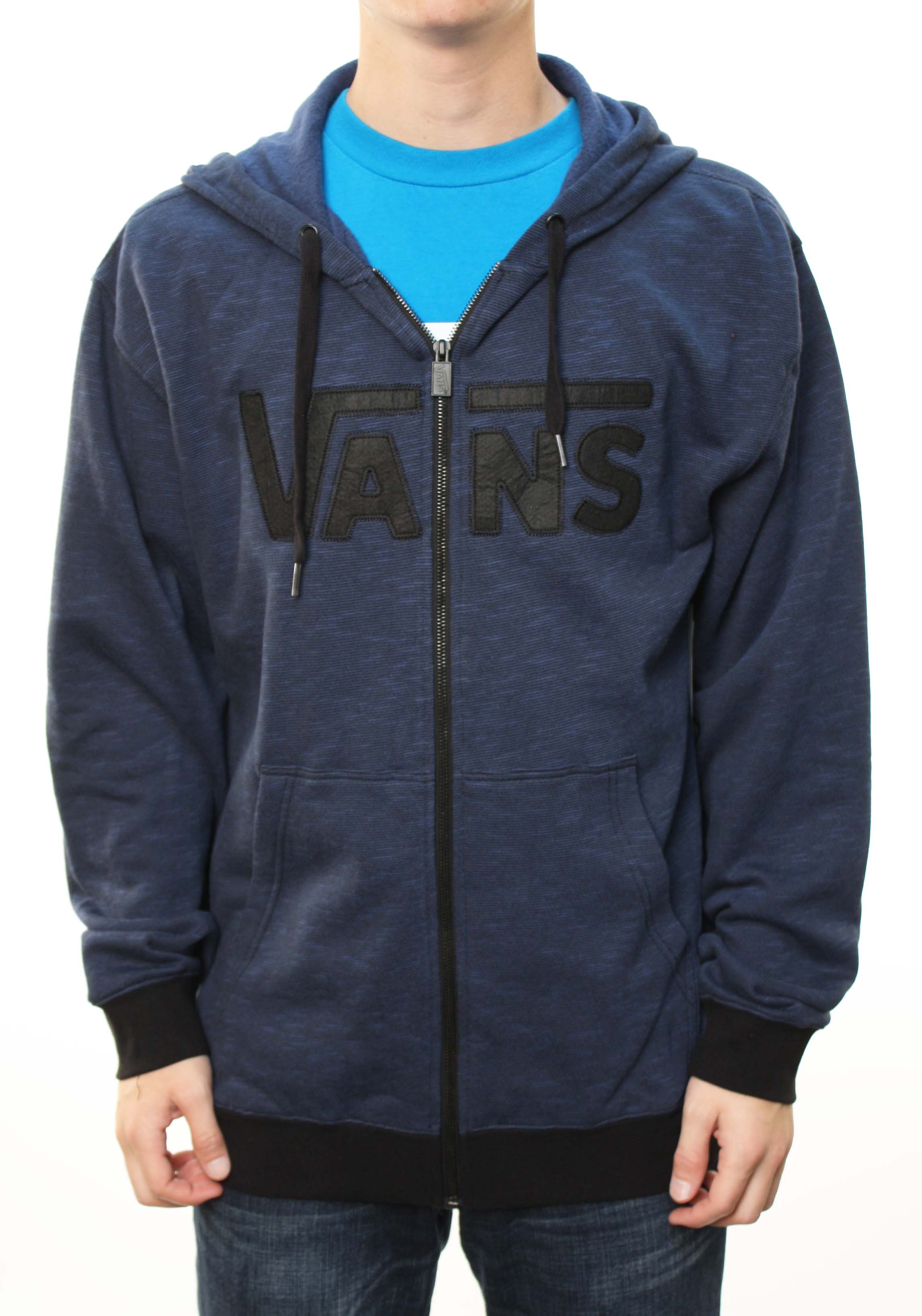 Vans Men's "Classic Slub" Full-Zip Hoodie Navy Blue & Black Striped at Sears.com