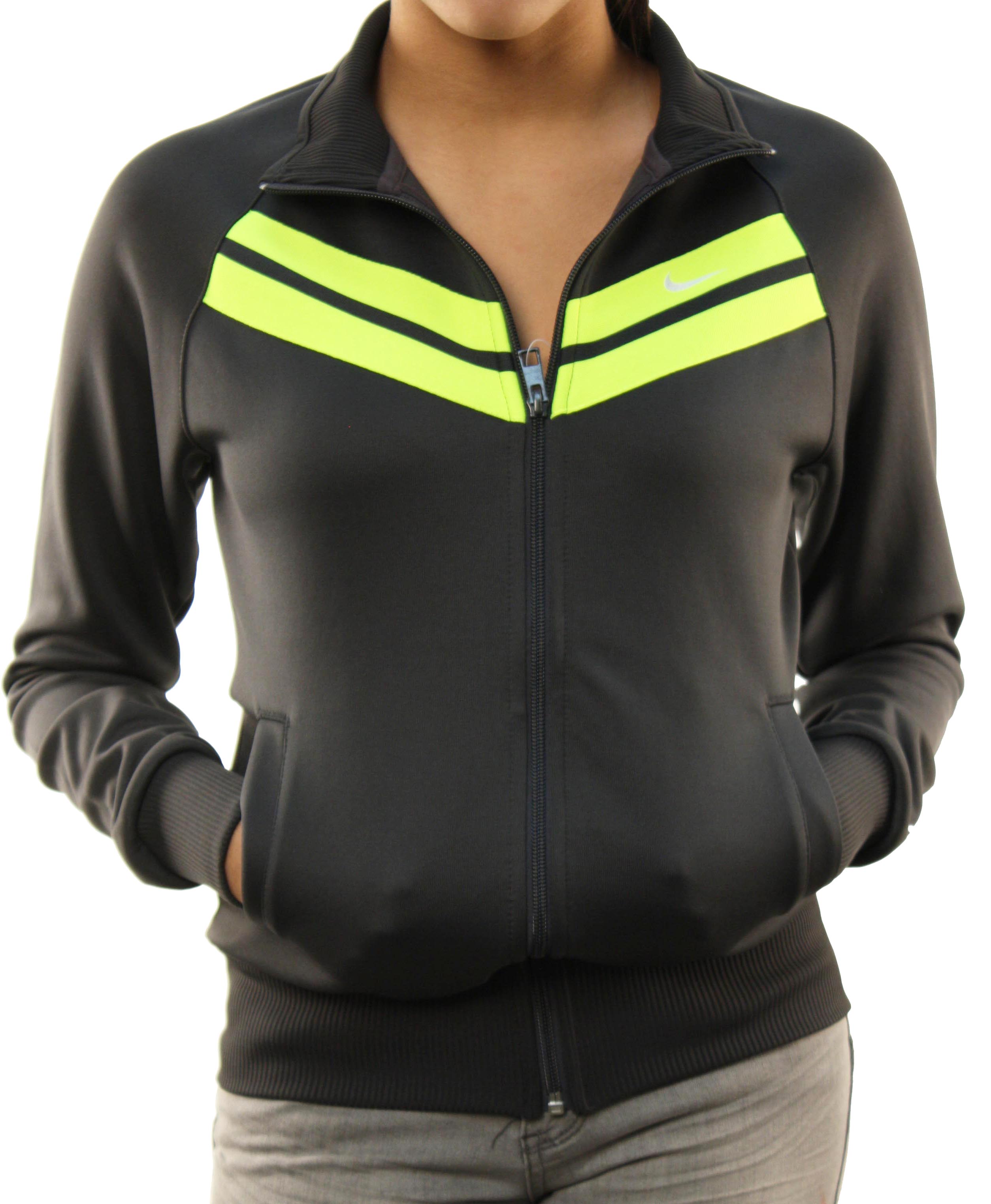 Nike Women's Full Zip Dark Gray Black Dri-Fit Running Jacket 410217-066 at Sears.com