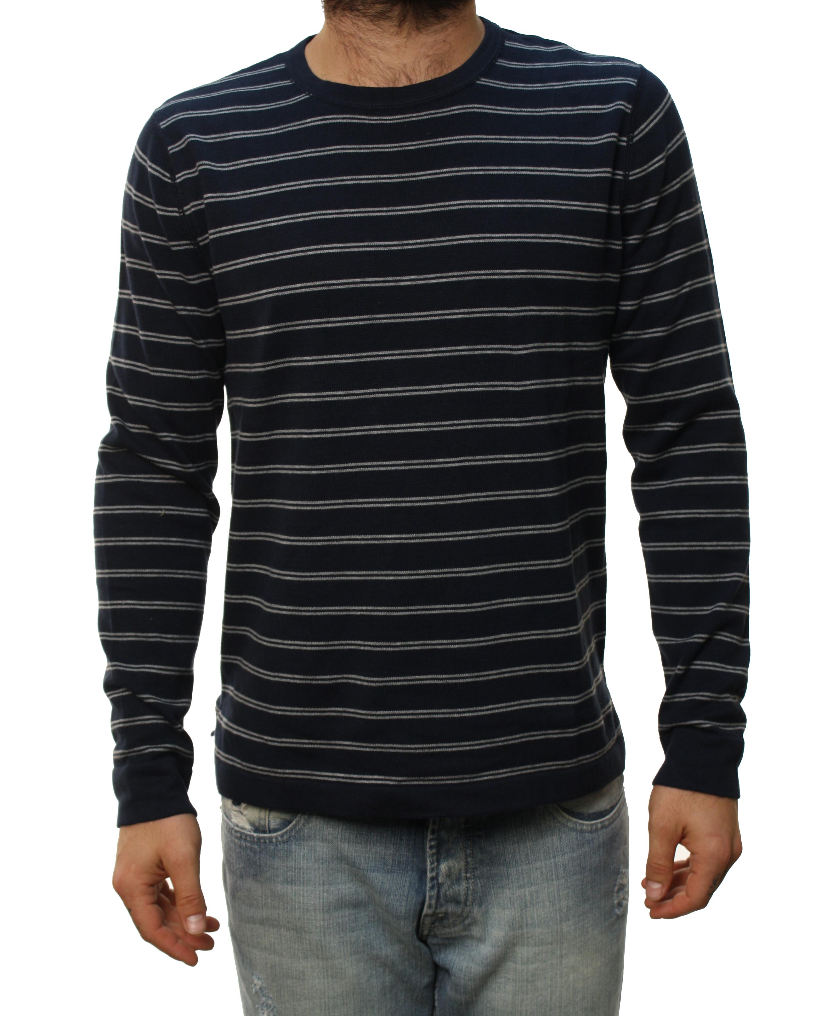 Banana Republic Men's Pullover Designer Sweater Blue w/Thin Gray Stripes at Sears.com