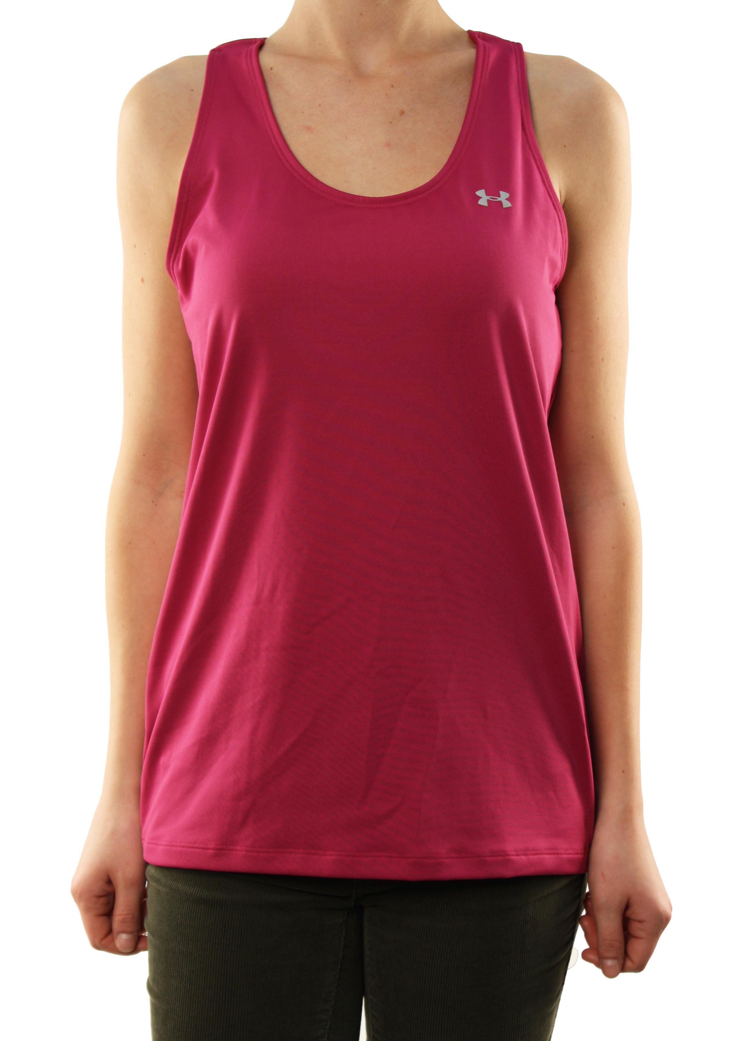 UNDER ARMOUR Women's Fitted Racer Back Running Top Pink 1226457-699 at Sears.com