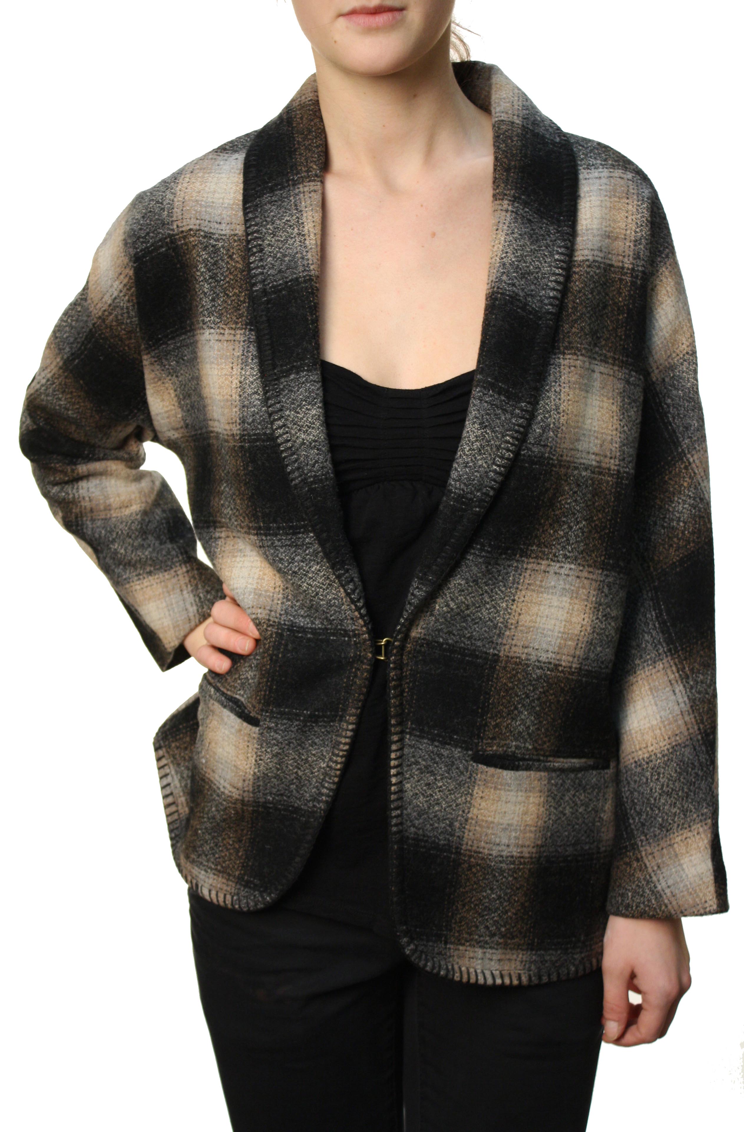 Quiksilver Women's "Riding PLD Kimono JT" Plaid Blazer Style Jacket Brown at Sears.com