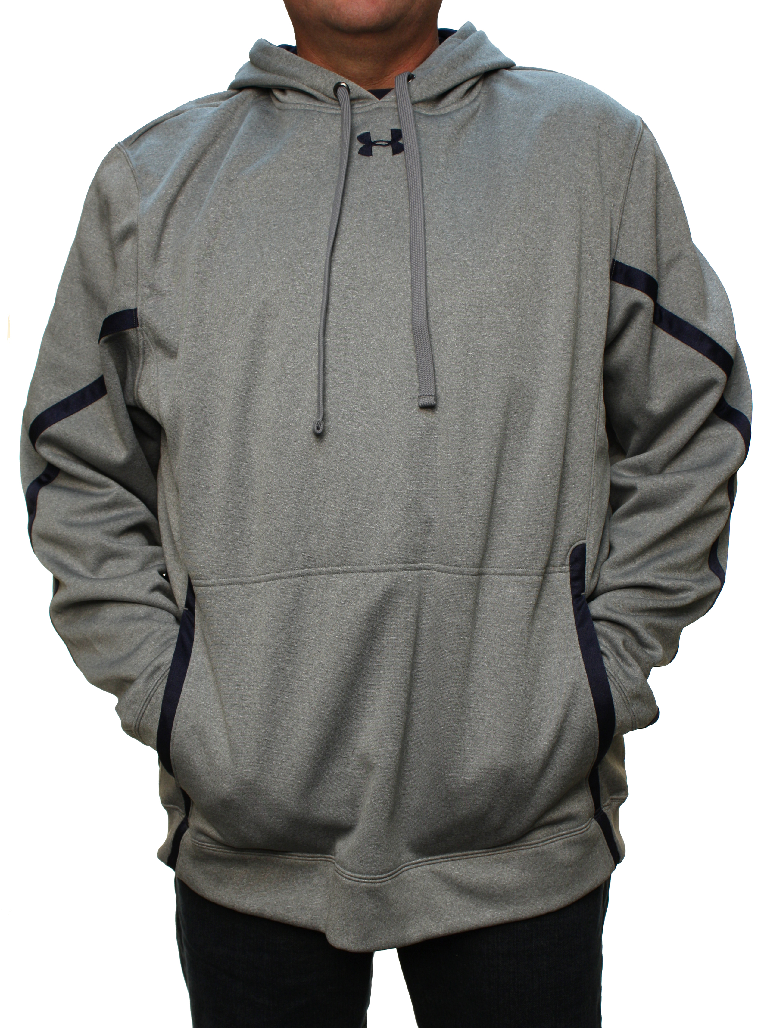 UNDER ARMOUR Men's Coldgear UA Loose Fit Hoodie Gray w/Navy Blue at Sears.com