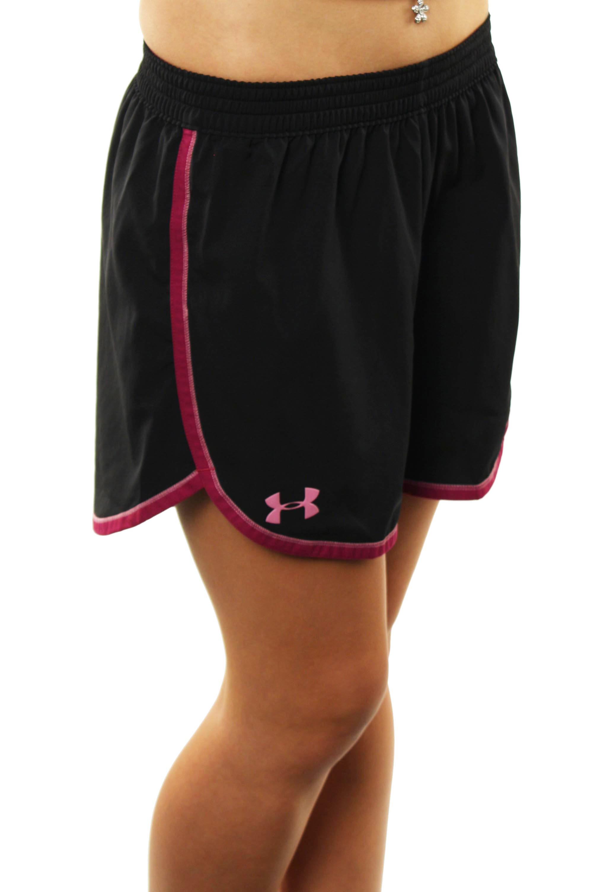 UNDER ARMOUR Women's UA Loose Heatgear Running Shorts Black w/Dark Pink Trim at Sears.com