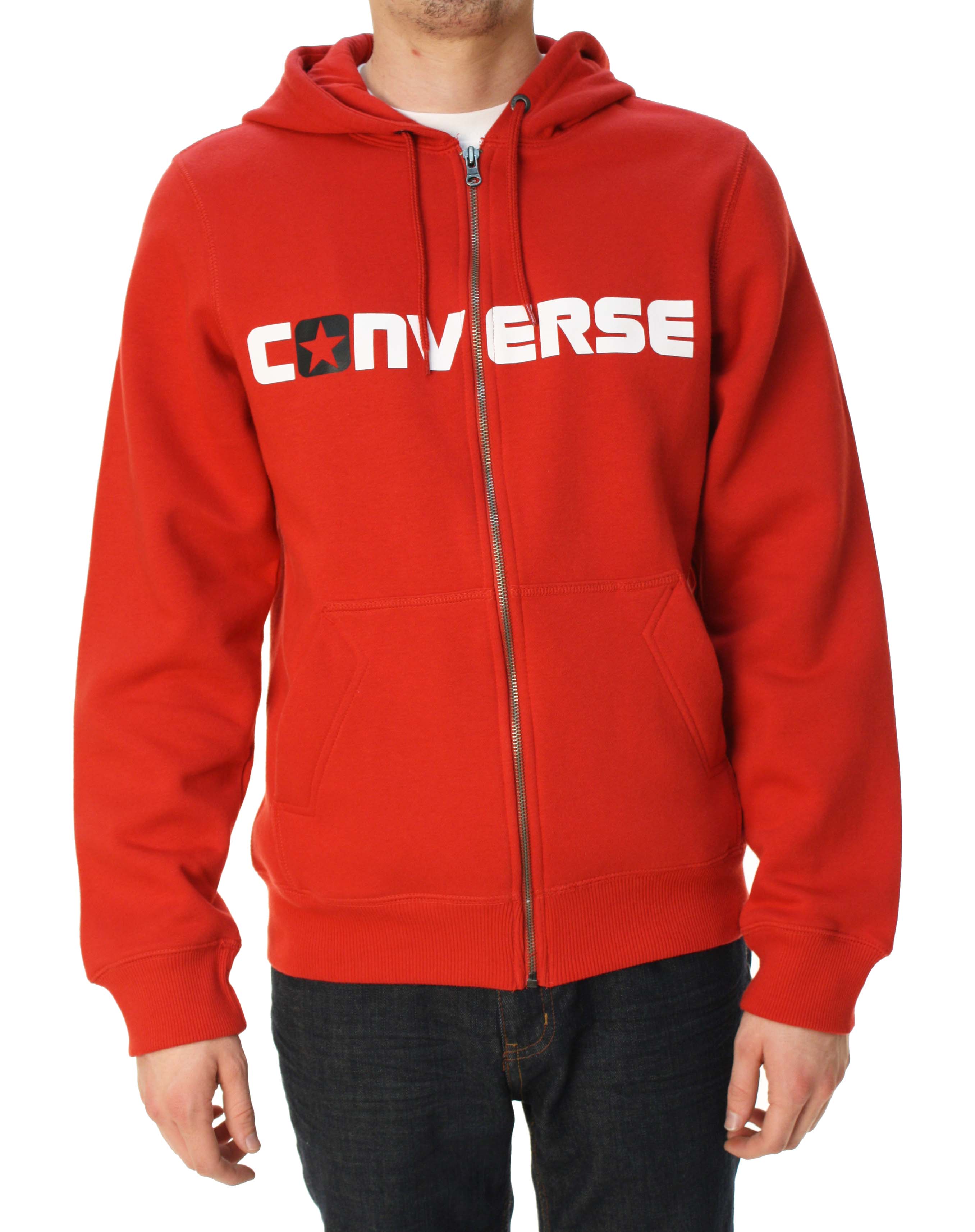Converse Men's Box Star Full Zip Long Sleeve Hoodie Red at Sears.com