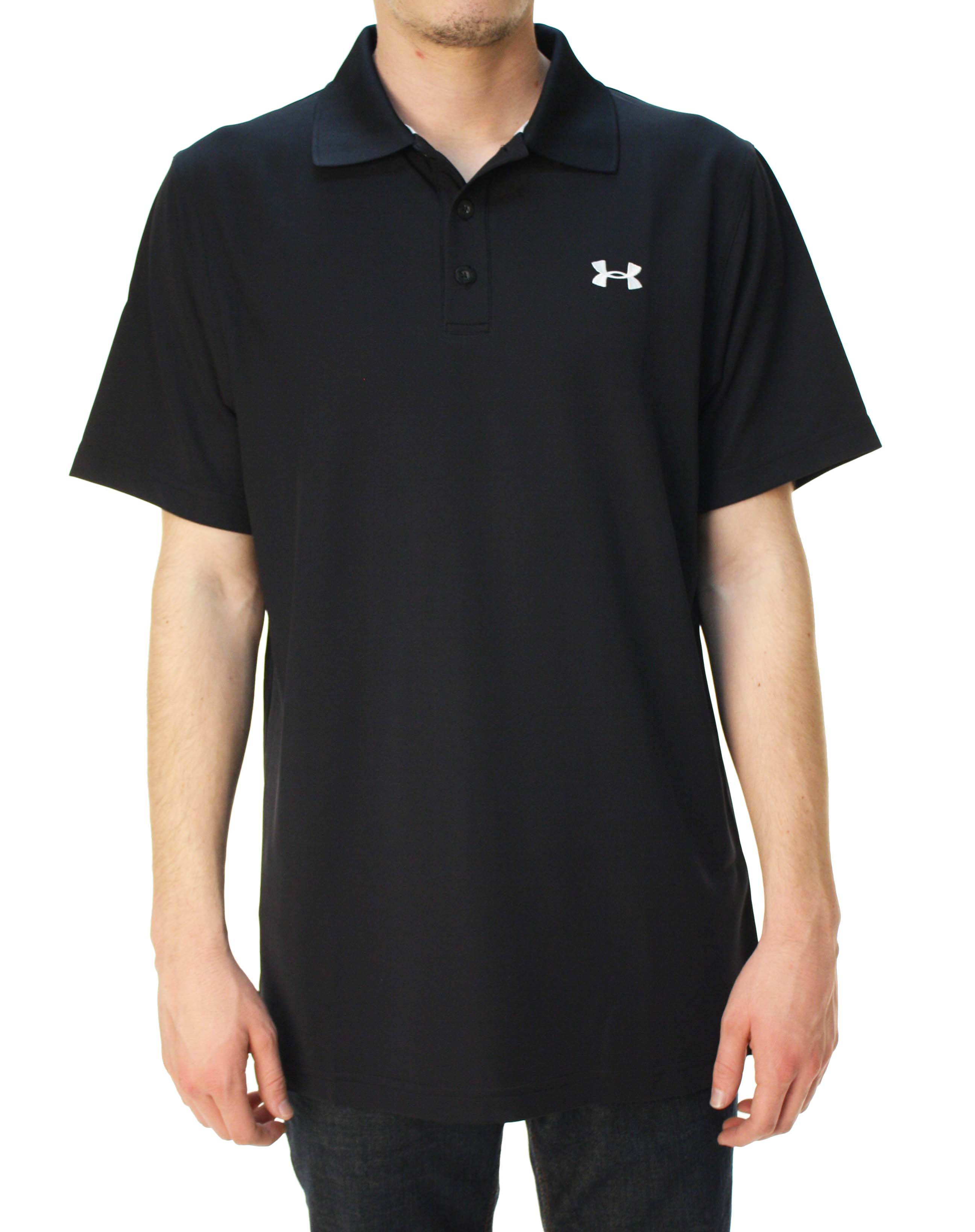 UNDER ARMOUR Men's Golf Shirt Heatgear UV Protection Short Sleeve Black at Sears.com