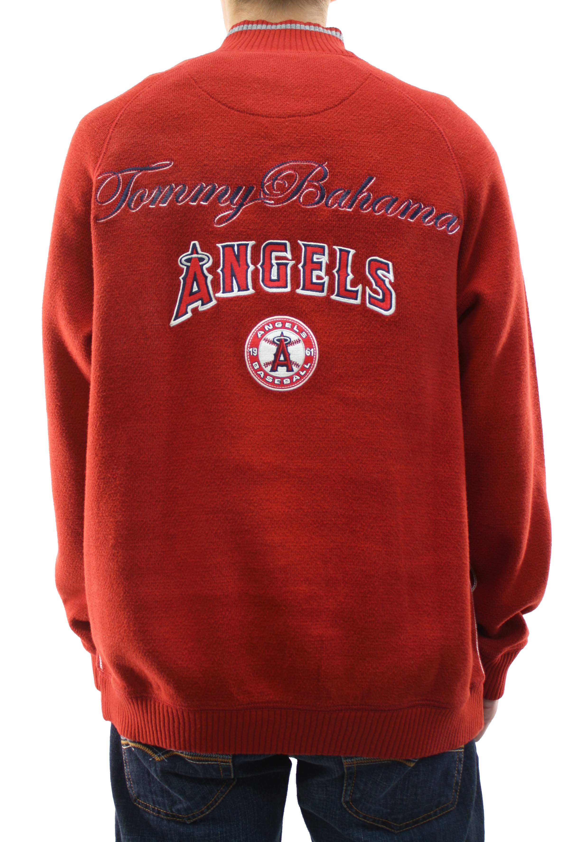 Tommy Bahama Mens Baseball Angels Half Zip Sweater Embroidered Logo On Back at Sears.com