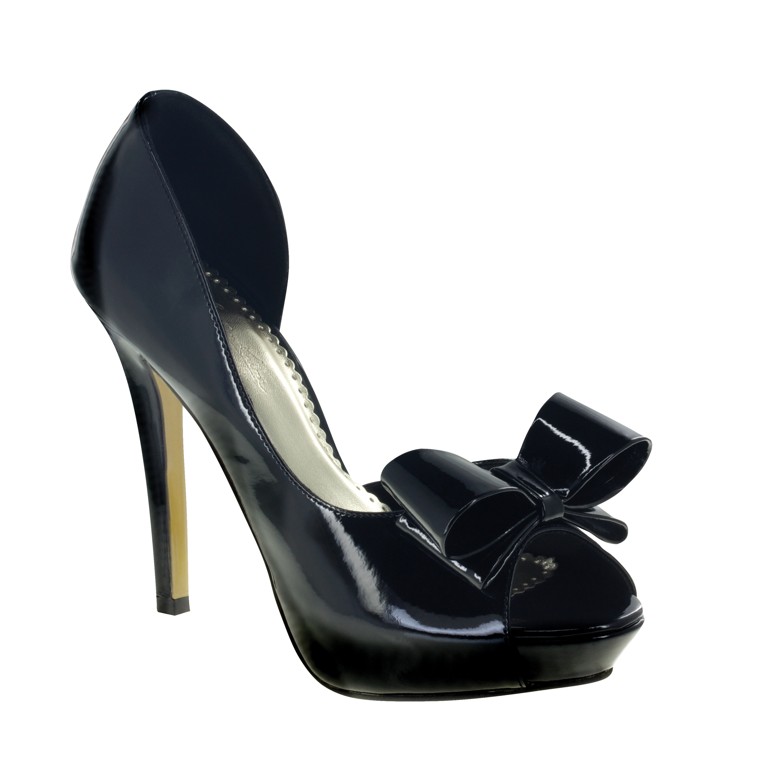 Johnathan Kayne Bow Black Faux Patent Leather Pump Bridal Wedding Shoes at Sears.com