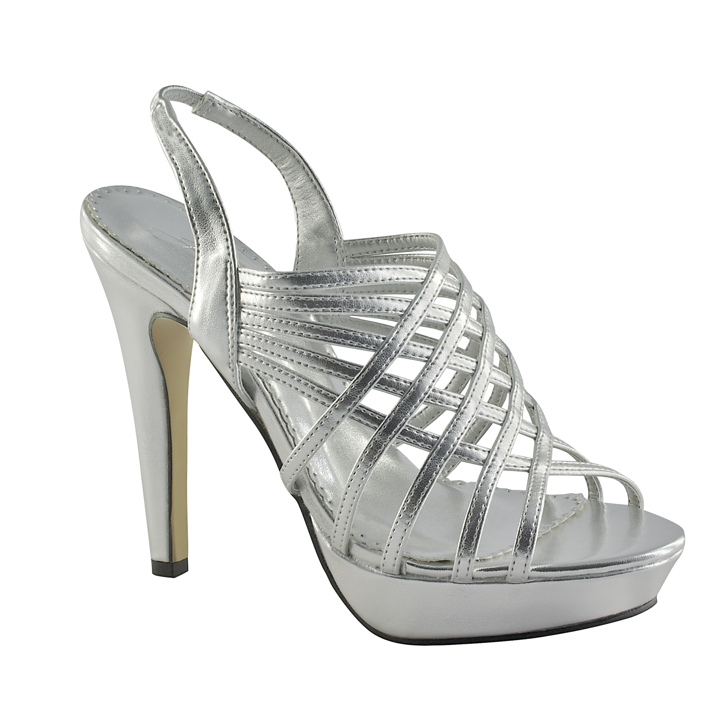 Johnathan Kayne Sterling Silver Strappy Platform High Heel Bridal Wedding Shoes (U1R1) Johnathan Kayne Sterling Silver Strappy Platform High Heel Bridal Wedding Shoes (U1R1)