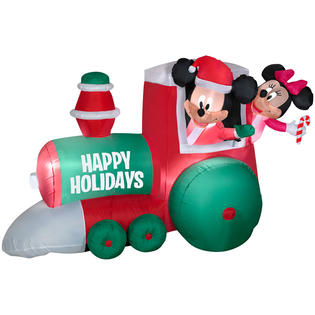 Gemmy Industries 4 ft. Airblown Train with Mickey and Minnie Scene - Disney Gemmy Industries 4 ft. Airblown Train with Mickey and Minnie Scene - Disney