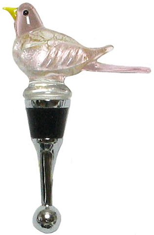 Traders & Co. Individually Gift Boxed Bottle Stopper with Decorative Glass Pink Bird Top Set of Two at Sears.com